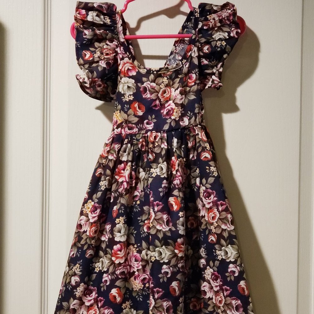 Floral Navy Cotton Dress